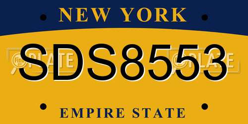 SDS8553 New York License Plate