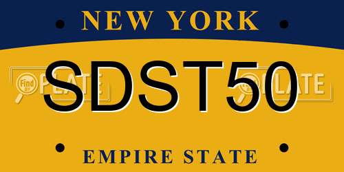 SDST50 New York License Plate