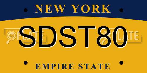 SDST80 New York License Plate