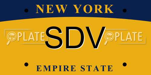SDV New York License Plate