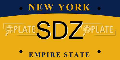 SDZ New York License Plate