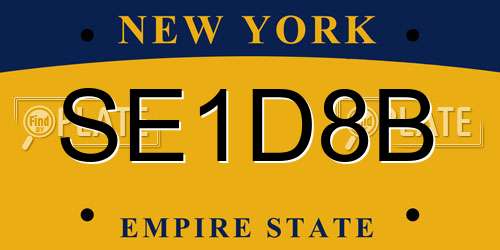 SE1D8B New York License Plate