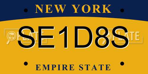 SE1D8S New York License Plate