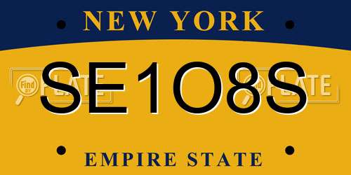 SE1O8S New York License Plate