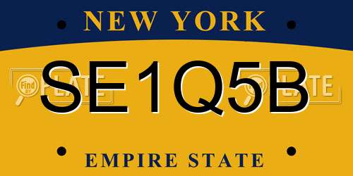 SE1Q5B New York License Plate