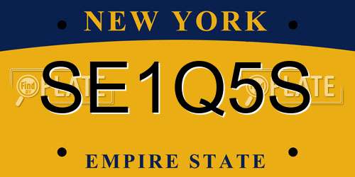SE1Q5S New York License Plate