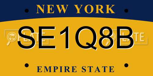 SE1Q8B New York License Plate