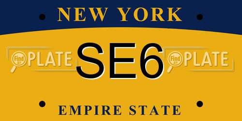 SE6 New York License Plate