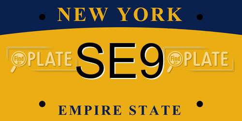 SE9 New York License Plate