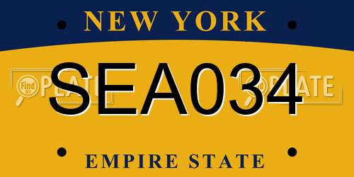 SEA034 New York License Plate