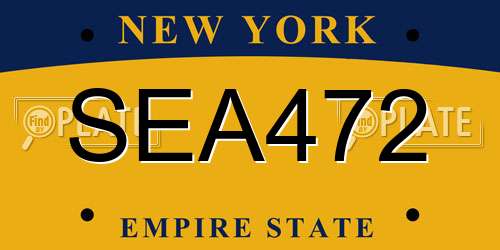 SEA472 New York License Plate