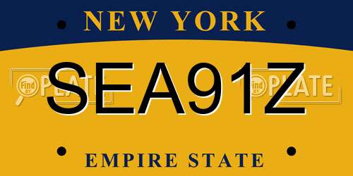 SEA91Z New York License Plate
