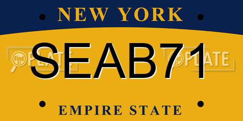 SEAB71 New York License Plate