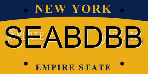 SEABDBB New York License Plate