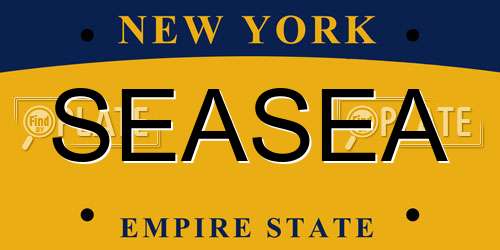 SEASEA New York License Plate