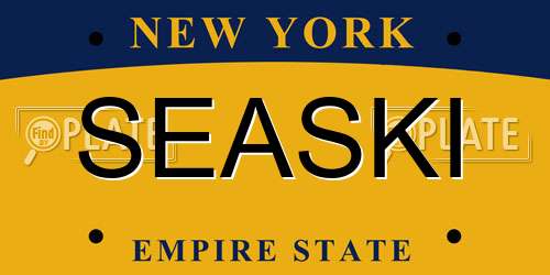 SEASKI New York License Plate