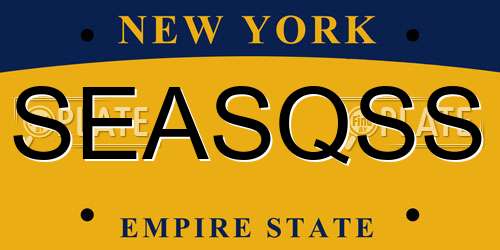 SEASQSS New York License Plate