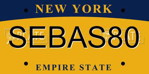 SEBAS80 New York License Plate