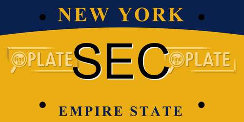 SEC New York License Plate