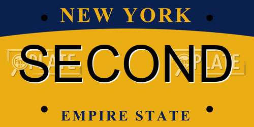 SECOND New York License Plate