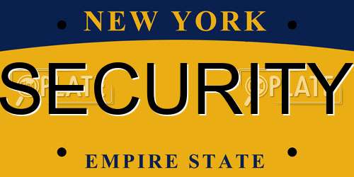 SECURITY New York License Plate
