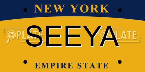 SEEYA New York License Plate
