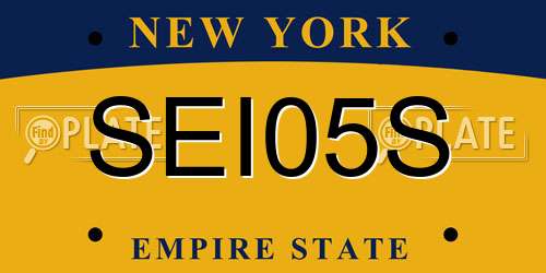 SEI05S New York License Plate