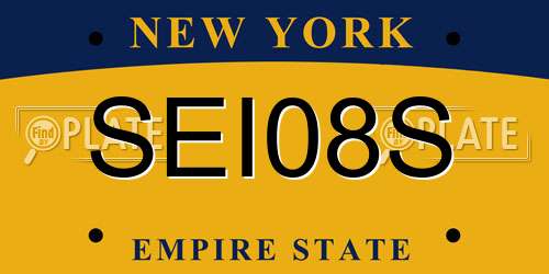 SEI08S New York License Plate