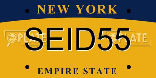 SEID55 New York License Plate