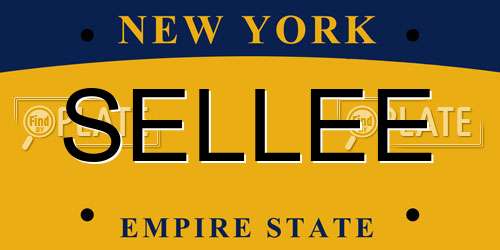 SELLEE New York License Plate