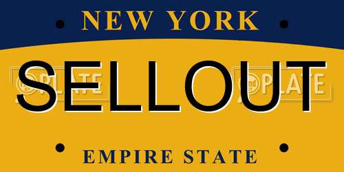 SELLOUT New York License Plate