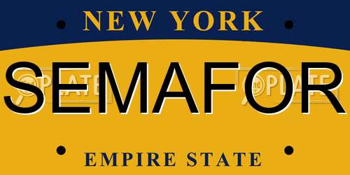 SEMAFOR New York License Plate