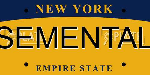 SEMENTAL New York License Plate