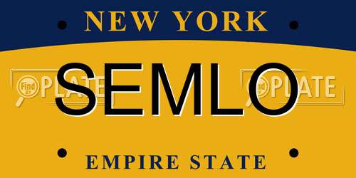 SEMLO New York License Plate