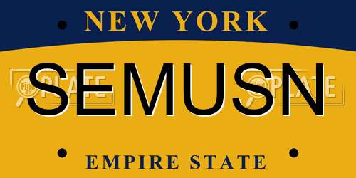 SEMUSN New York License Plate