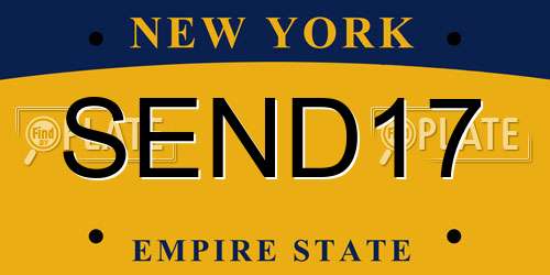 SEND17 New York License Plate