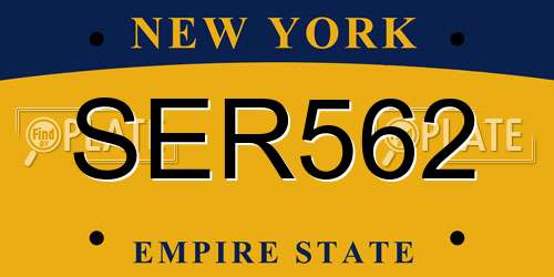 SER562 New York License Plate