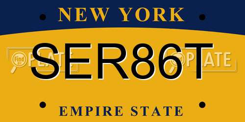 SER86T New York License Plate