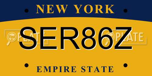SER86Z New York License Plate