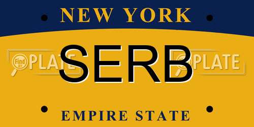 SERB New York License Plate