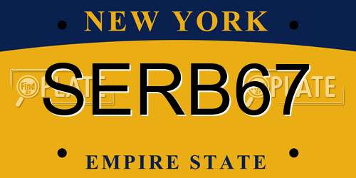 SERB67 New York License Plate