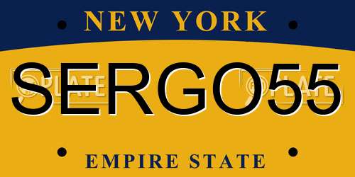 SERGO55 New York License Plate