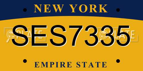 SES7335 New York License Plate