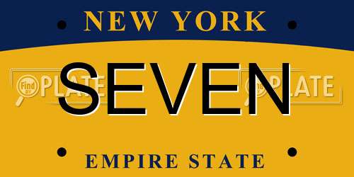 SEVEN New York License Plate