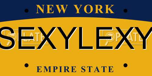 SEXYLEXY New York License Plate