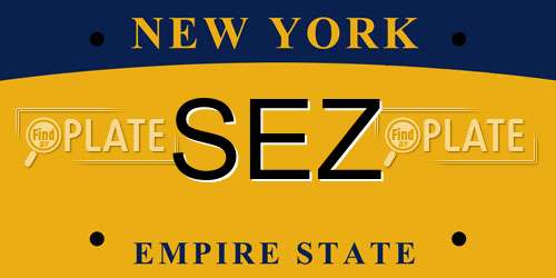 SEZ New York License Plate