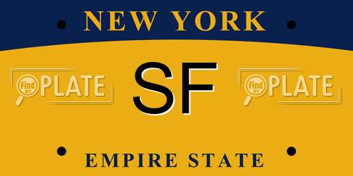 SF New York License Plate