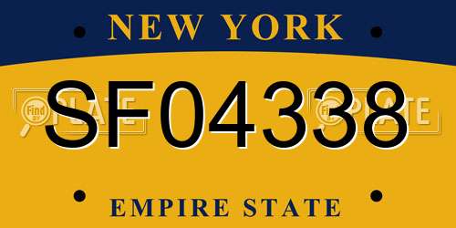 SF04338 New York License Plate