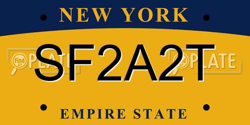 SF2A2T New York License Plate