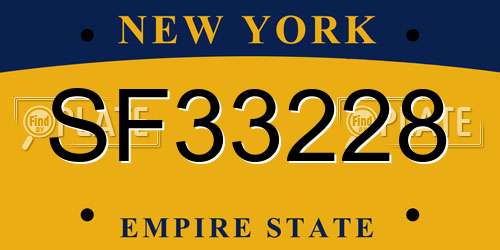 SF33228 New York License Plate